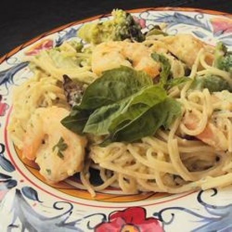 Angel Hair with Garlic Shrimp and Broccoli