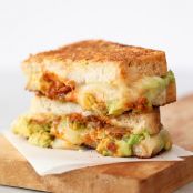 Garlicky Avocado Grilled Cheese with Tomato Pesto
