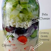 Greek Salad in a Mason Jar