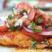 Pesto Stuffed Chicken Breast with Bruschetta Sauce