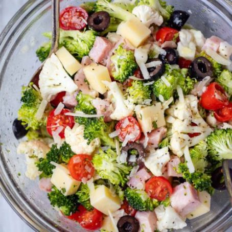 Cauliflower Broccoli Ham Salad {Low Carb / Keto}