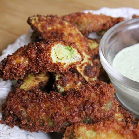 Avocado Fries with Jalapeno Cilantro Dipping Sauce