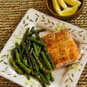 Roasted Wild Salmon and Asparagus with Double-Lemon Oil