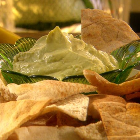 Avocado Goat Cheese Dip with Whole-Wheat Pita Chips