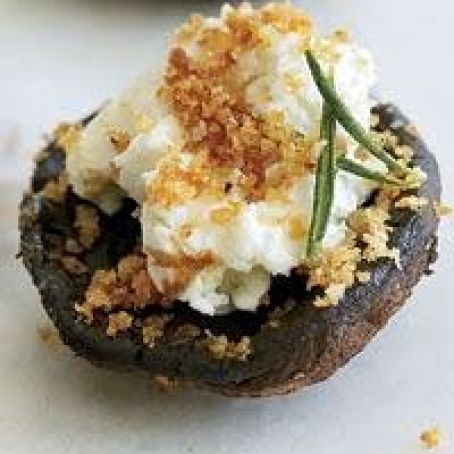 Herb Cheese–Stuffed Mushrooms with Bread Crumbs