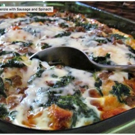 Overnight Breakfast Casserole with Sausage and Spinach Recipe | Yummly
