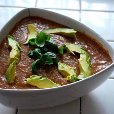 Heirloom Tomato Gazpacho with Avocado Marmalade