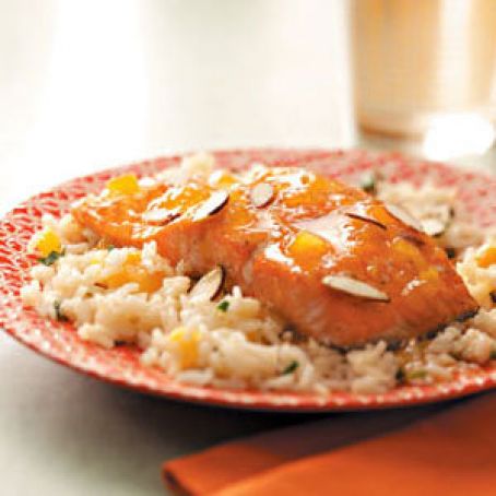 Salmon: Apricot Glazed with Herbed Rice