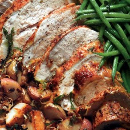 ROAST TURKEY BREAST w/MUSTARD PAN SAUCE