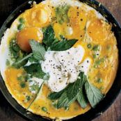 Pea Tortilla with Mint and Yogurt