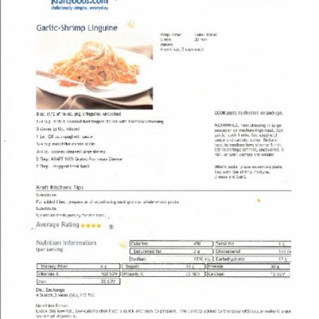 Garlic Shrimp Linguine