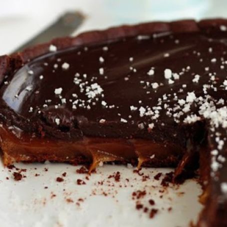 Dark Chocolate Salted Caramel Tart