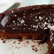 Dark Chocolate Salted Caramel Tart