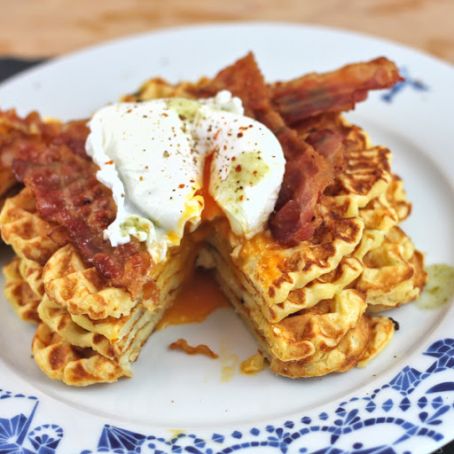 Crispy Cheesey Potato Waffle