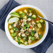 Chicken Avocado Soup with Lime & Cilantro