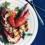 GRILLED LOBSTER AND POTATOES WITH BASIL VINAIGRETTE