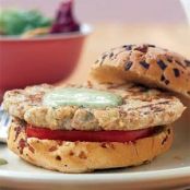 Chicken Chorizo Burgers with Avocado Mayonnaise