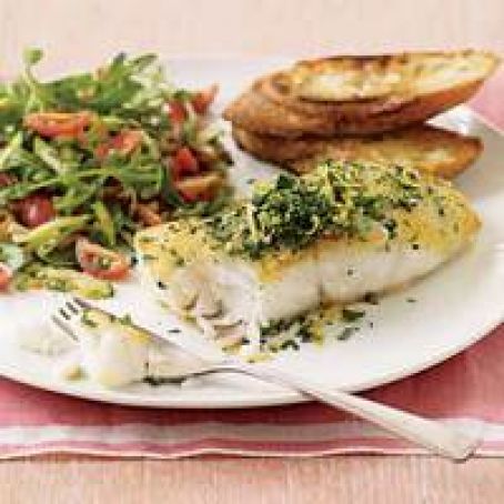 Parsley-and-Lemon Cod with Zucchini Salad