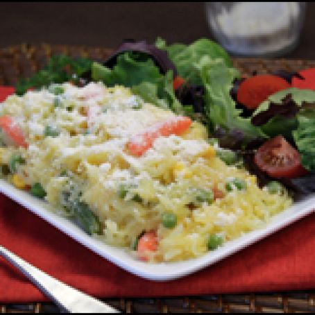 Cheesy-Peasy Spaghetti Squash