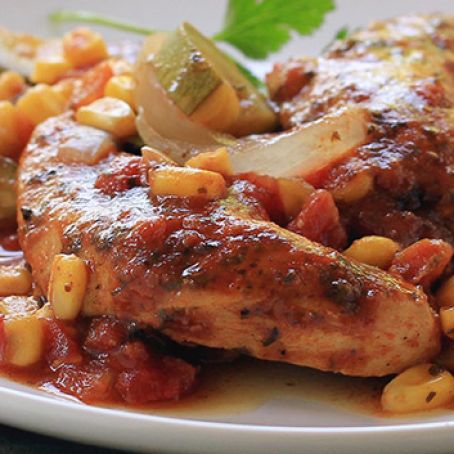 Herb Chicken with Zucchini, Corn & Tomatoes