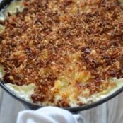 Roasted Garlic Macaroni and Cheese with Pancetta Parmesan Crust