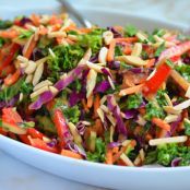 KALE*****Asian Kale Slaw with Tofu and Ginger Peanut Dressing