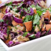 Red Cabbage and Chicken Asian Salad with Tangy Cilantro Dressing