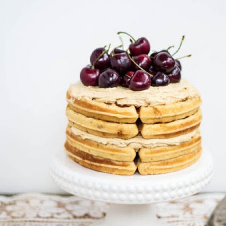 Brown Butter Waffle Cake + Sorghum Meringue Buttercream
