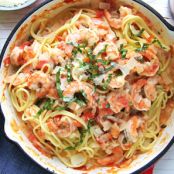 Shrimp Pasta w/Creamy Tomao Sauce