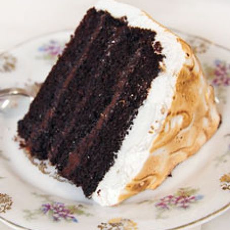 Chocolate Cake with Chocolate Ganache and Marshmallow Frosting