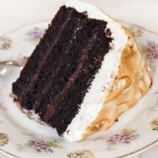 Chocolate Cake with Chocolate Ganache and Marshmallow Frosting