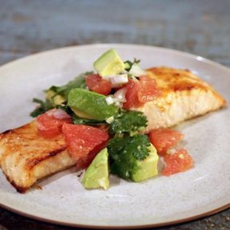 Easy Broiled Salmon with Avocado Grapefruit Salsa