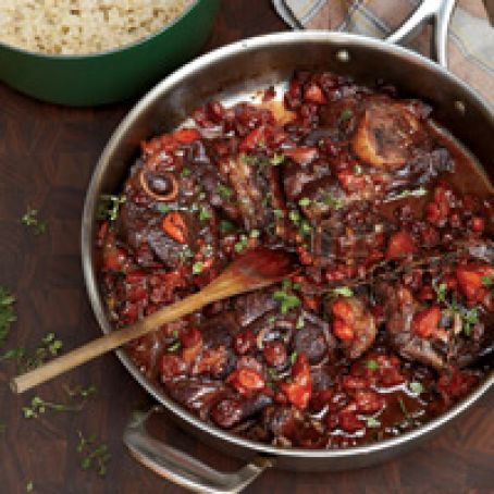 Zinfandel-Braised Lamb Chops with Dried Fruit