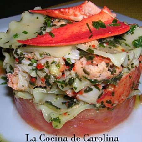 ENSALADA DE LANGOSTA EN VINAGRETA DE COCO Y CAVIAR