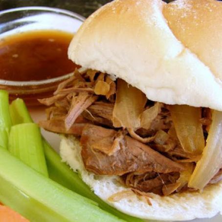 French Dip Roast Beef Sandwiches