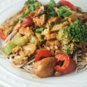 Healthy Peanut Noodles with Chicken