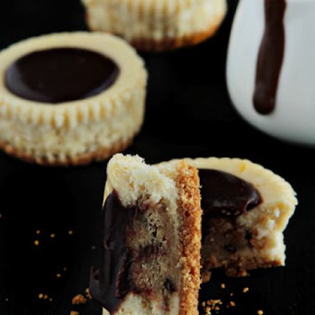 Chocolate Chip Cookie Dough Mini Cheesecakes