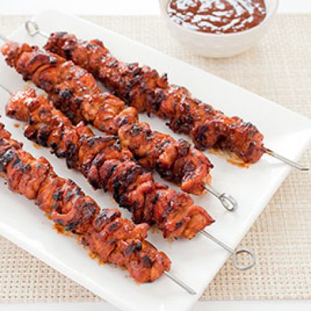 CHARCOAL-GRILLED BARBECUED CHICKEN KEBABS