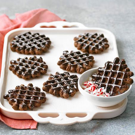 Chocolate-Peppermint Waffle Cookies