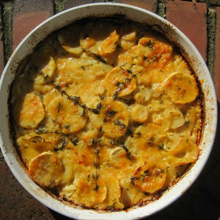 Parsnip Gratin with Gruyere and Thyme