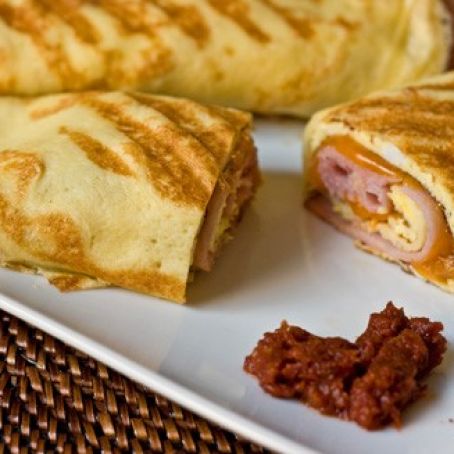 Ham, Egg & Cheddar Breakfast Crepes