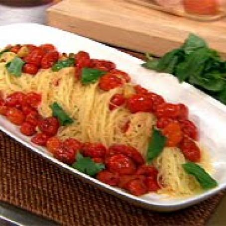 Roasted Grape Tomatoes Tangled in Angel Hair