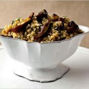 Lemon Barley Stuffing with Shiitakes, Hazelnuts & Chive Butter