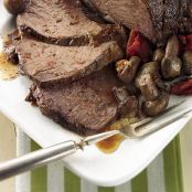 Slow Cooker Garlic and  Mushroom Beef Roast