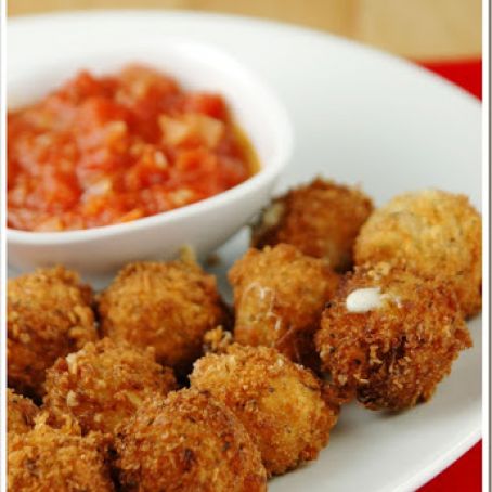 Fried Mozzarella Cheese Balls with Quick Tomato Sauce