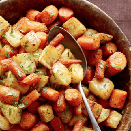 Roasted Celery Root and Carrots