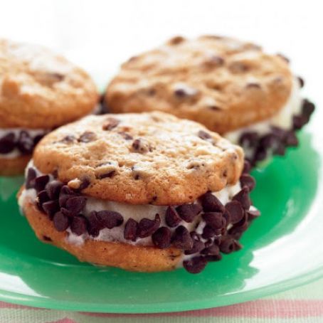 Mini Chocolate Chip Ice Cream Sandwiches