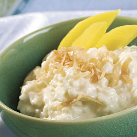 Coconut Rice Pudding with Mango