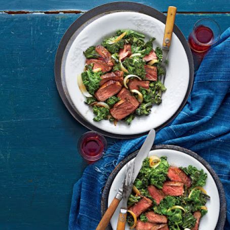 Skillet Steak and Wilted Kale