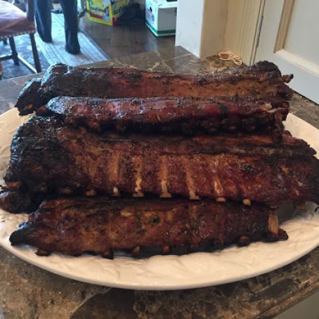 Brined and Smoked Pork Ribs